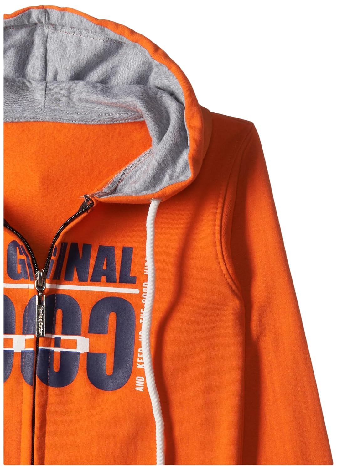 T2F Cotton Hooded Neck Regular Fit Hoodie (Boys-SS_35_Orange