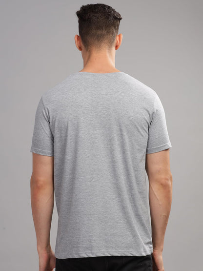 ADRO Men's Solid Regular Fit T-Shirt (RN24-NEW-GR_Grey