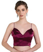 Pujia Mills Woman Blouse Latest Collection Of 2025 Indian Ethnic Wear Spaghetti Wine Color Stylish Readymade Choli Blouse