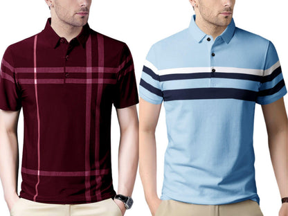 Noble Monk MenS (Combo Pack Of 2) -Regular Fit Polo T Shirt |Half Sleeves |Collar Tshirts |Casual Tshirt