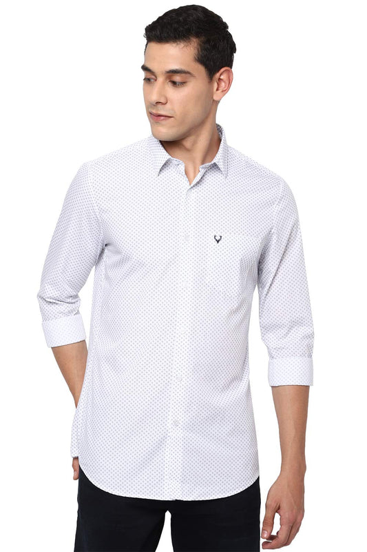 Allen Solly Men Slim Fit Printed Casual Cotton Full Sleeve Shirt