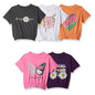 T2F Girls Cotton Printed Regular Fit Crop Top (Pack of 5)