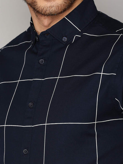 Dennis Lingo MenS Cotton Checkered Button Down Slim Fit Casual Shirt