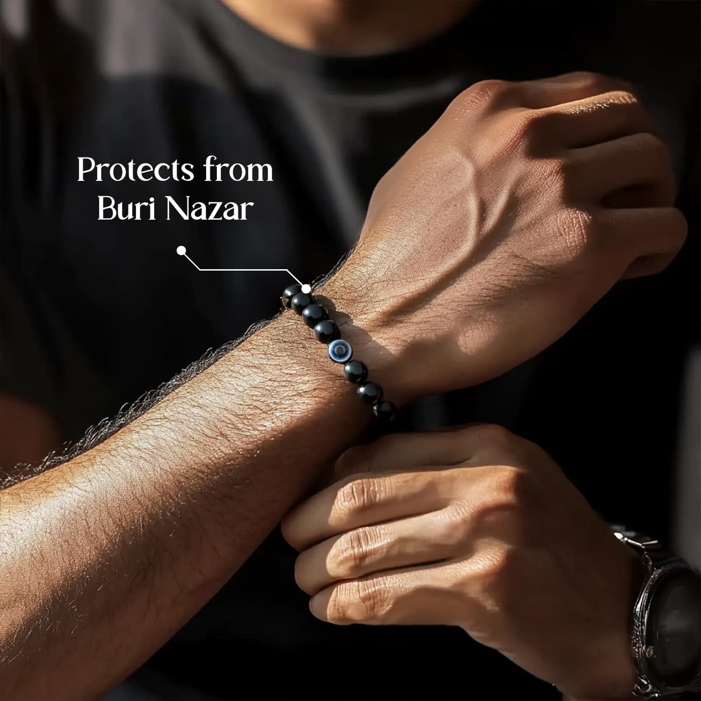 Astrotalk Evil Eye Bracelet with Black Obsidian | Good Luck Charm for Positive Energy & Protection from Negativity | Evil Eye Bracelet for Man & Woman | Gift for Man & Woman