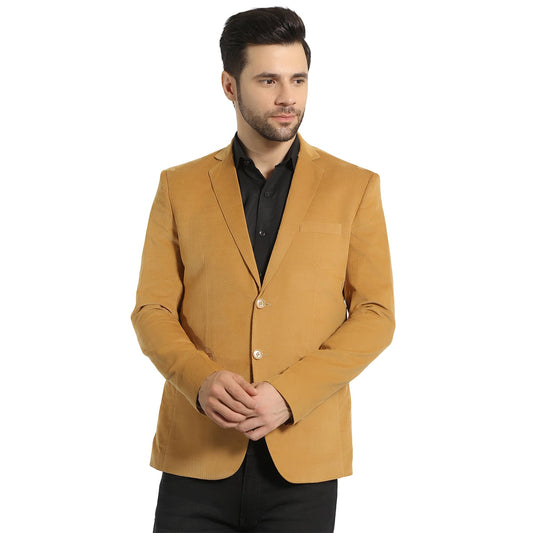 WINTAGE Mens Corduroy Cotton Yellow Blazer-Blazer1546