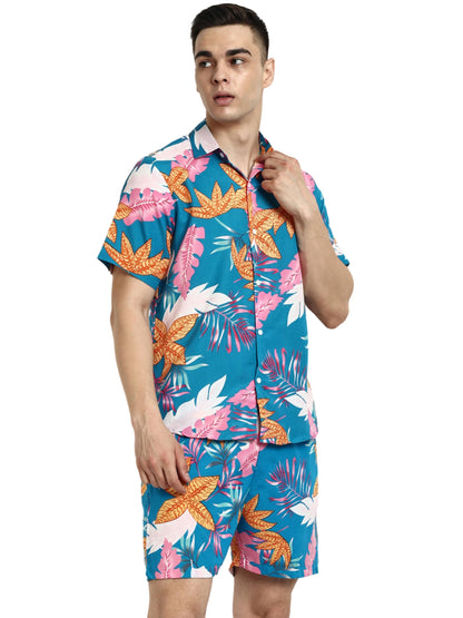 Greciilooks Unisex Rayon Printed Night Suit Set| Regular Fit For Casual Wear| Comfort Fit For Everyday Wear| Short Night Dress|