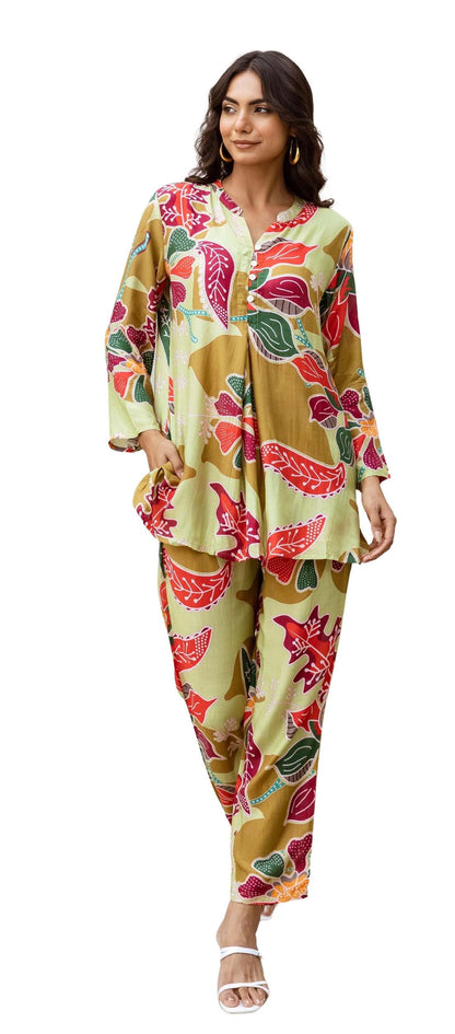 Kalaanj Ethnic Co Ord Set | Casual Wear Pant Top Set | Fancy Co-Ord Set | Full Pair Set | Kurta Sets Kurtis | Kurta Pant Setkals
