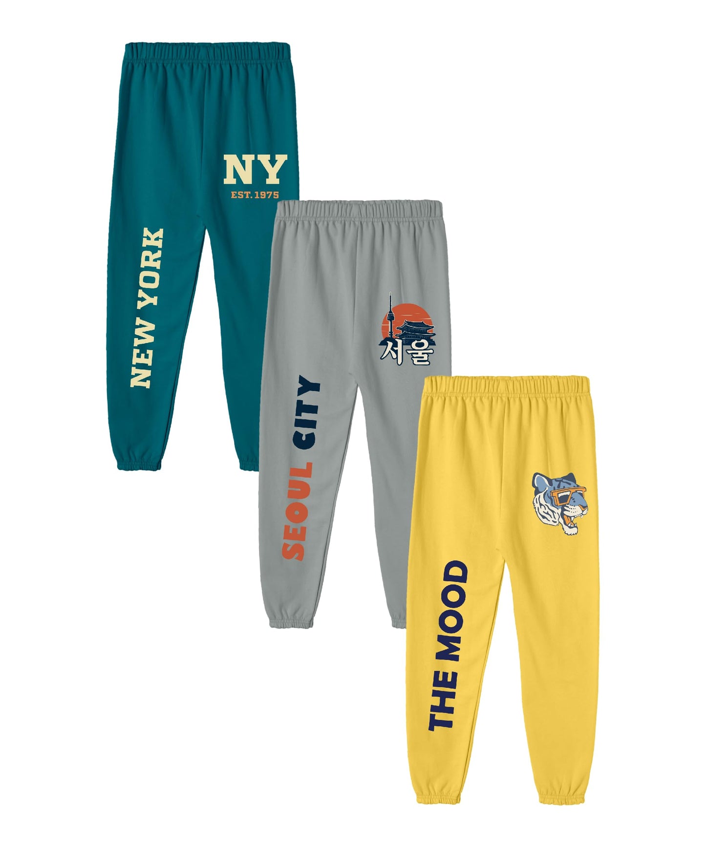 SHODOX Cotton Blend Regular fit Printed Multicolor Track Pants for Boys (Pack of 3)