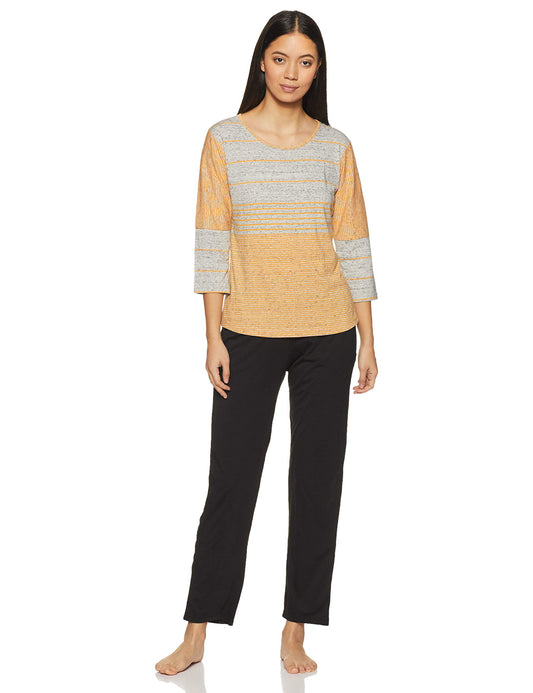 Clovia Womens Cotton Pajama Set (Pack of 2) (Ls0499P07S_Yellow_Small)