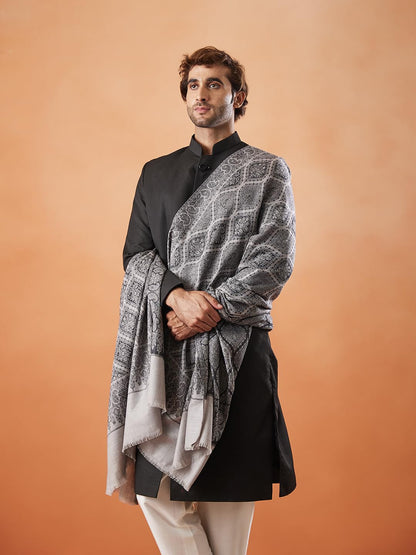 Pashmoda Men Shabnam Jamawar Shawl (Size: 101x203 Cm)