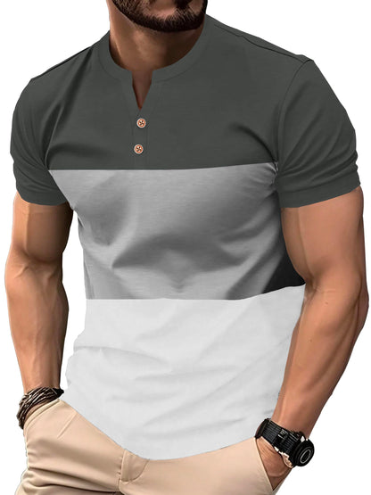 Noble Monk MenS Half Sleeves Henley Neck T-Shirt | Colorblock T-Shirt For Men