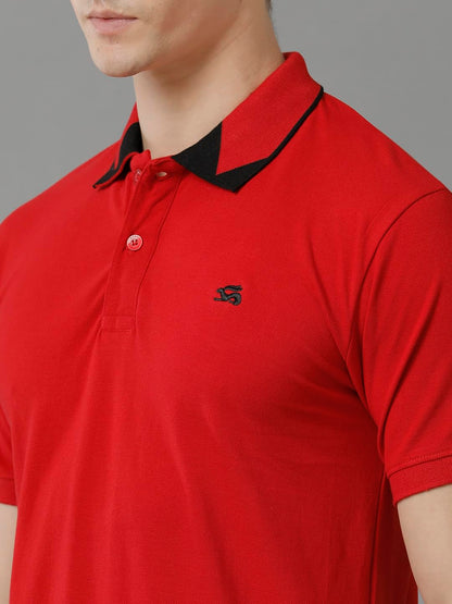 ADRO Premium Cotton Polo for Men (PN23-H-PLN-RD_Red)