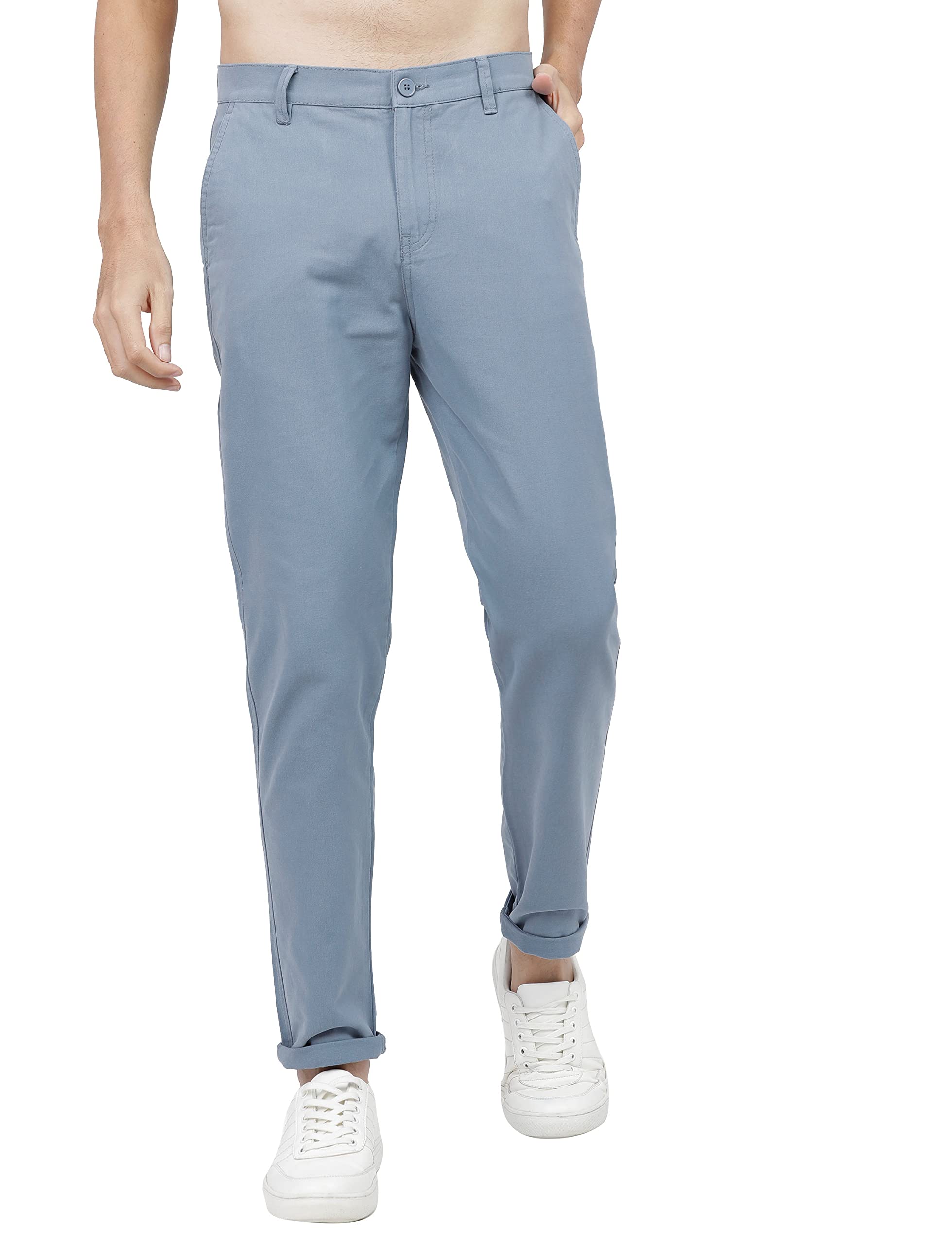 Ketch Men'S Slim Casual Pants (Khtr000034_Flint Stone