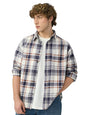 The Souled Store Plaid: Blue, White, Red Men and Boys Long Sleeves Collared Neck Button Front Cotton Relaxed Shirts