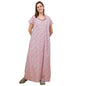 Sweet Dreams Women Printed Full Length Night Dress Pink