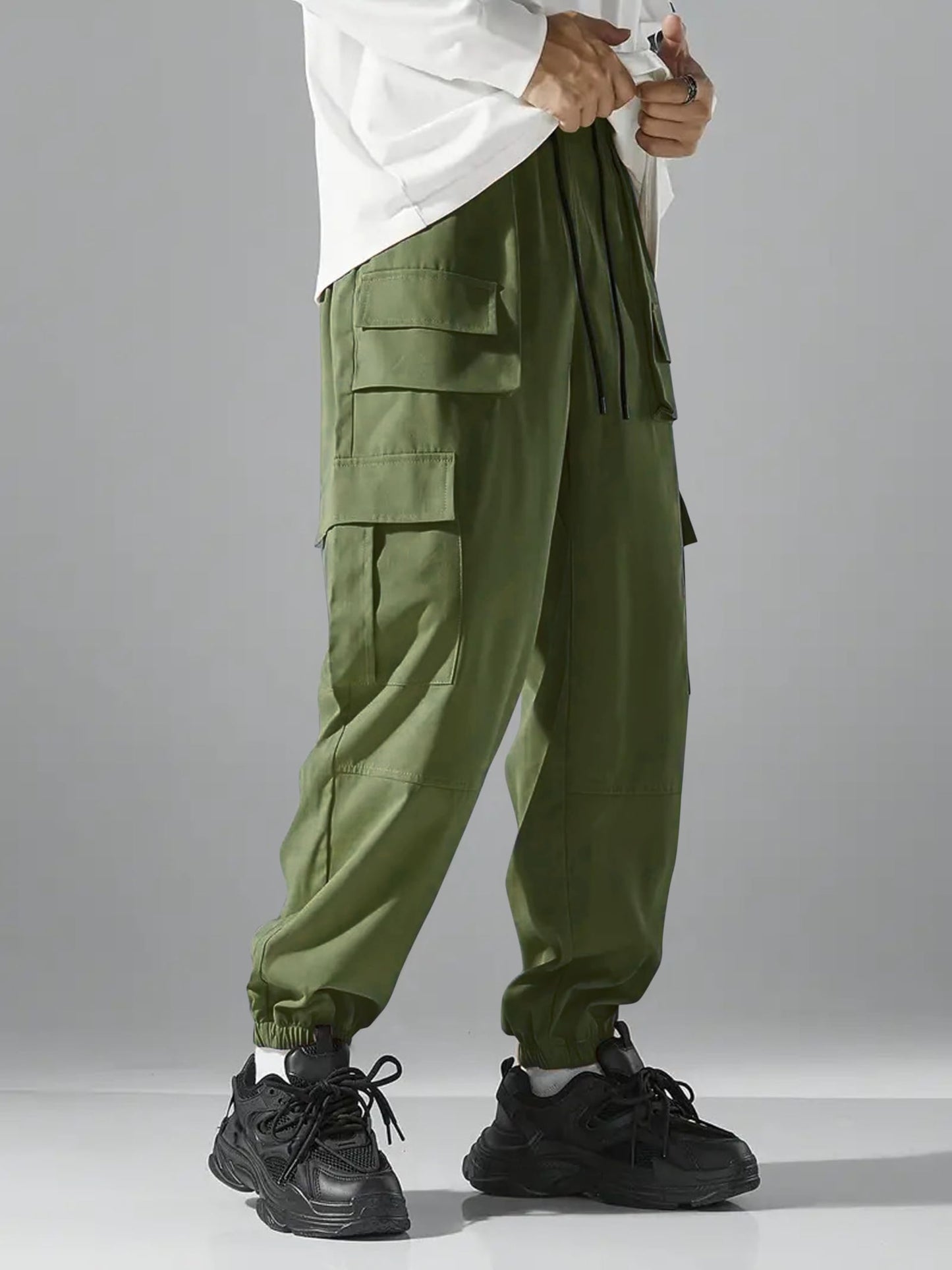 Indoprimo Men Cargo || Men Cargo Pants || Men Cargo Pants Cotton || Cargos For Men || Men Cargo Trouser - Paris (In, Alpha, 2Xl,