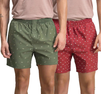 Lymio MenS Cotton Printed Boxer Casual | Underwear | Half Short Pant-Regular Fit With Back Pocket | Available In Combo Pack Of