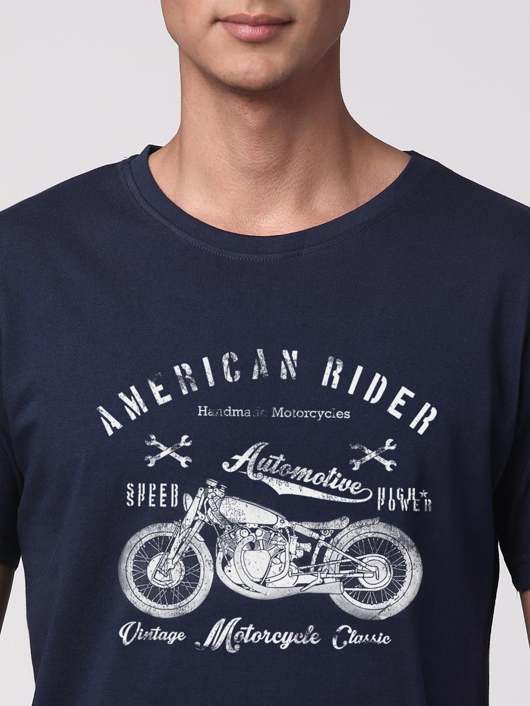 ADRO Men's Regular Fit T-Shirt (RN-M-AME-NB_Navy)