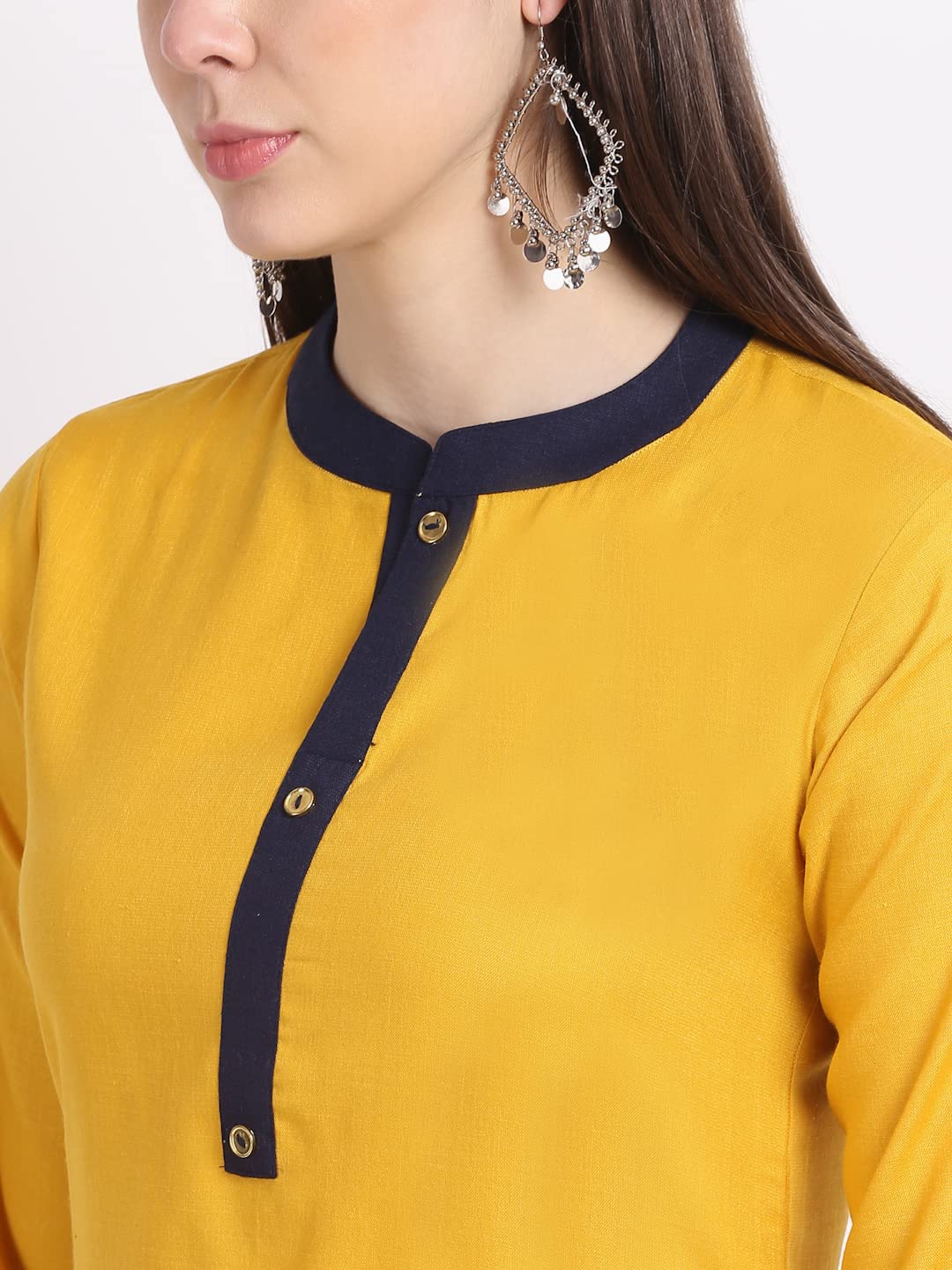 ANNI DESIGNER Women's Cotton Blend Straight Kurta with Palazzo & Dupatta (SUNKI)