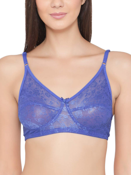 Clovia WomenS Chic Non-Padded Wirefree Bra (Br0181Q21_Blue_32D)