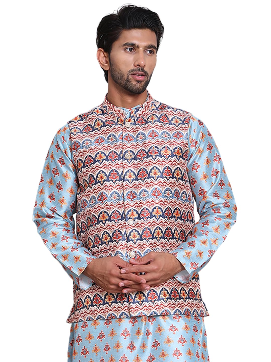 Jompers Mens Digital Printed Nehru Jacket