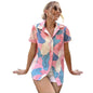 Gufrina Top For Women Stylish Western|Shirt Type Top|Half Sleeve|Fabric Rayon| Collar Neck |Abstract Figure Print|Casual Regular