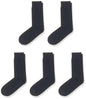 Kids Cotton Full length Plain Navy Color School Socks For Boys & Girls - Pack Of 5