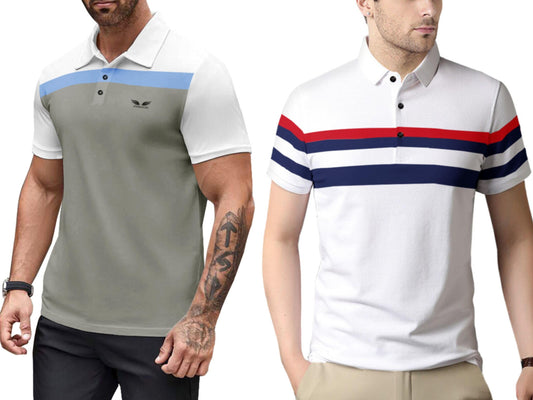Nobel Monk MenS (Combo Pack Of 2) -Regular Fit Polo T Shirt |Half Sleeves |Collar Tshirts |Casual Tshirt
