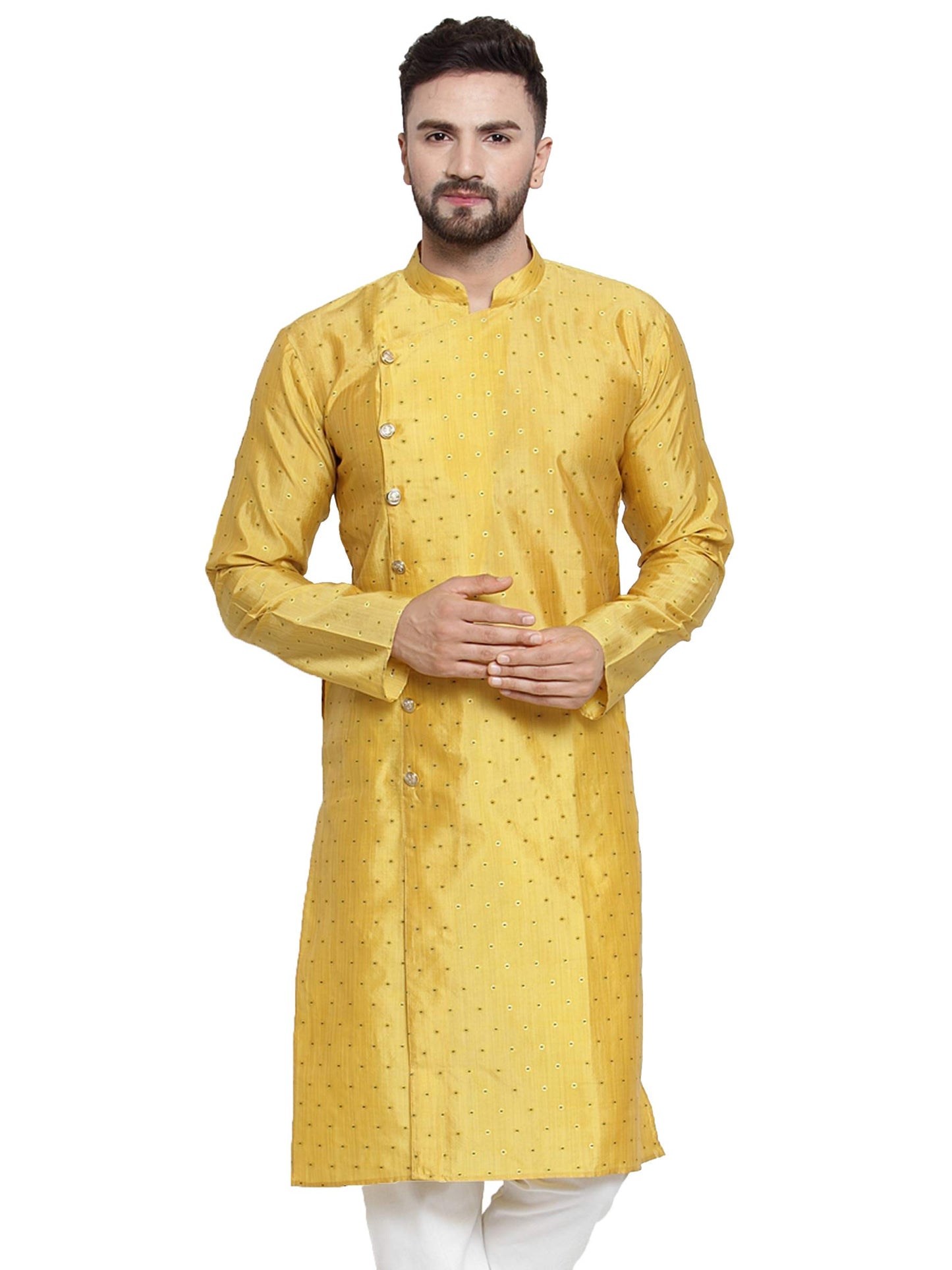 Jompers Mens Jacquard Silk Kurta