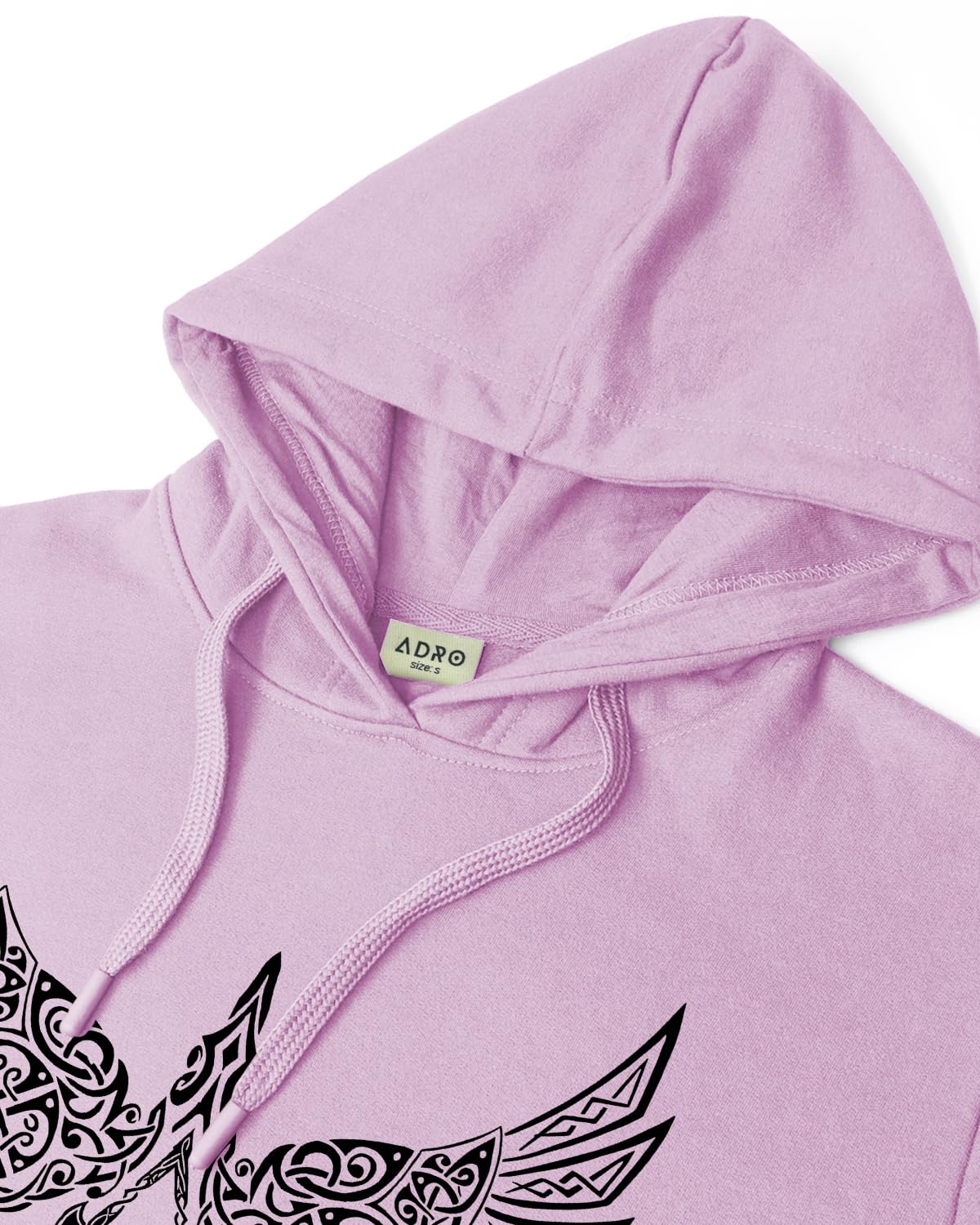 ADRO Men's Cotton Neck Hooded Sweatshirt (H24-BIRD-PU_Lavender