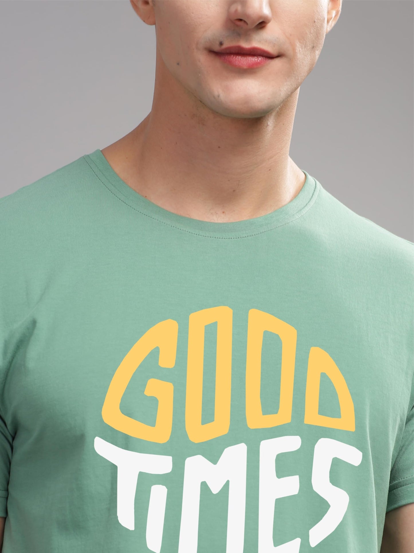 ADRO Mens Printed T Shirt - Premium Cotton Graphic Printed Tshirt - Pista T-Shirt - RN24-TIME-PT