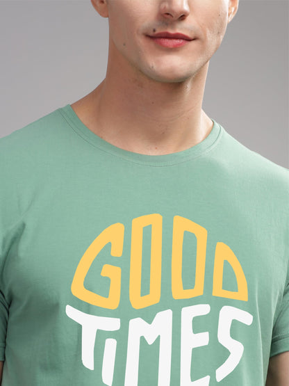 ADRO Mens Printed T Shirt - Premium Cotton Graphic Printed Tshirt - Pista T-Shirt - RN24-TIME-PT