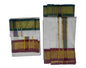 Prakasam Cotton Mens Blended Silk Type Pet Dhoti With Matching Towel/Dhoti1.28X3.60Mtr/1.28X1.80Mtr Towel/8 Mulam Vesti & 4 Mula