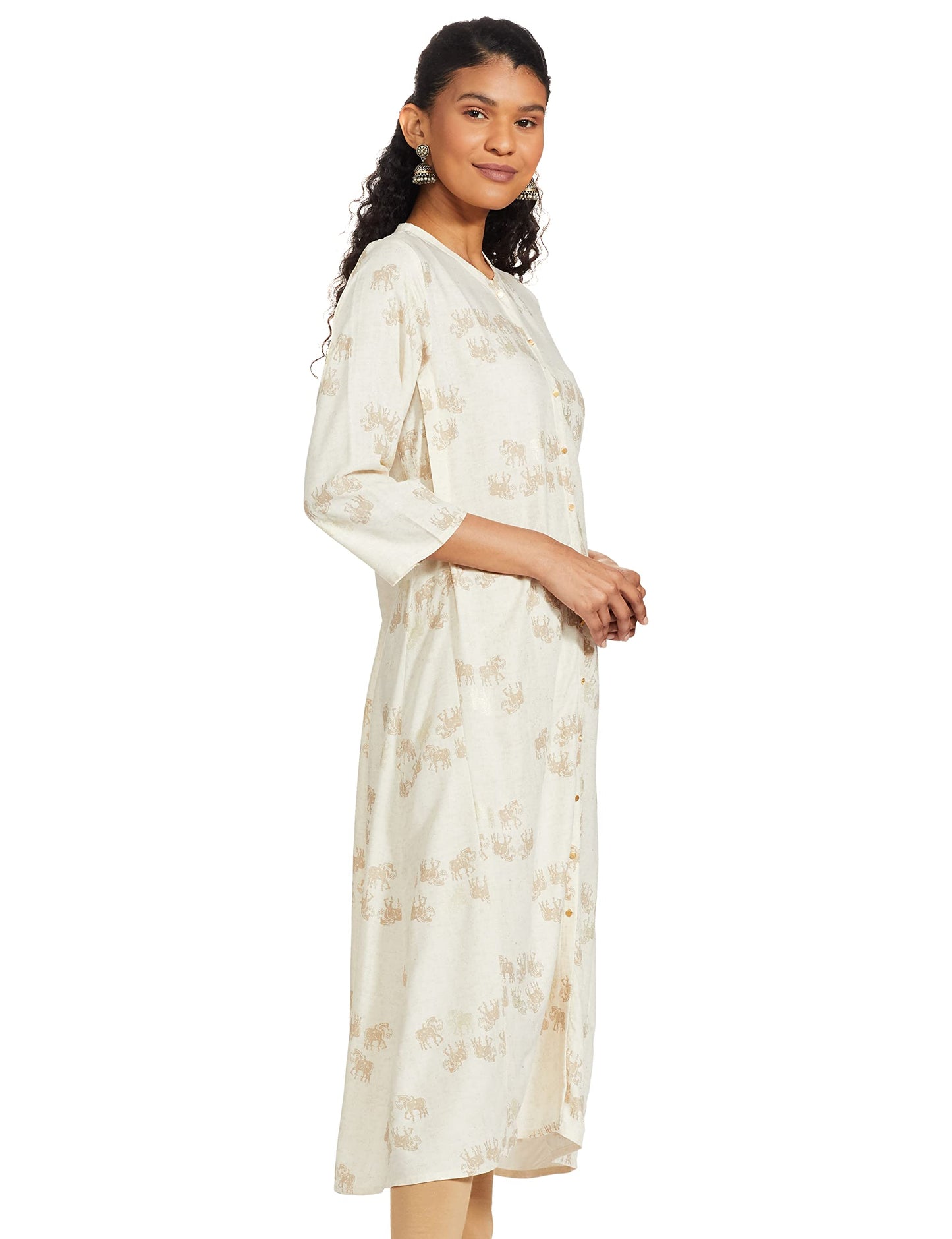 W for Woman Women's Viscose Regular Fit New Front Open Kurta