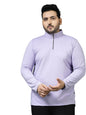Rigo Polyester Plus Size T-Shirt for Men | High Neck, Slim Fit T-Shirt for Men | Solid Casual Plus Size T-Shirts Light Purple