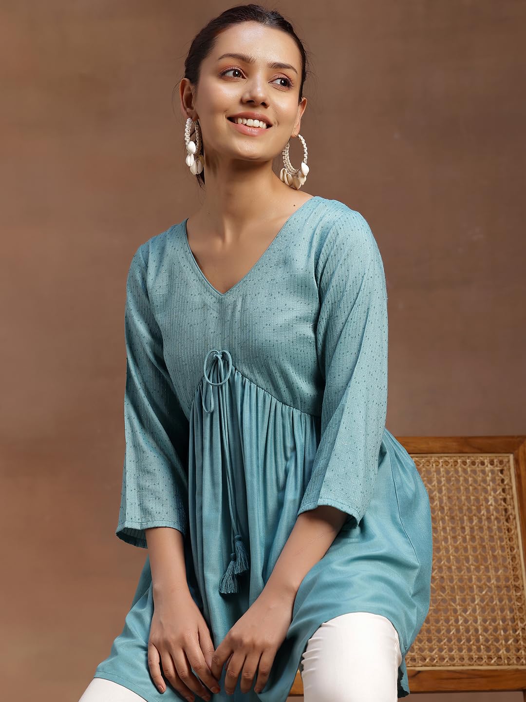 Libas WomenS A-Line Kurti (29144_Sea Green
