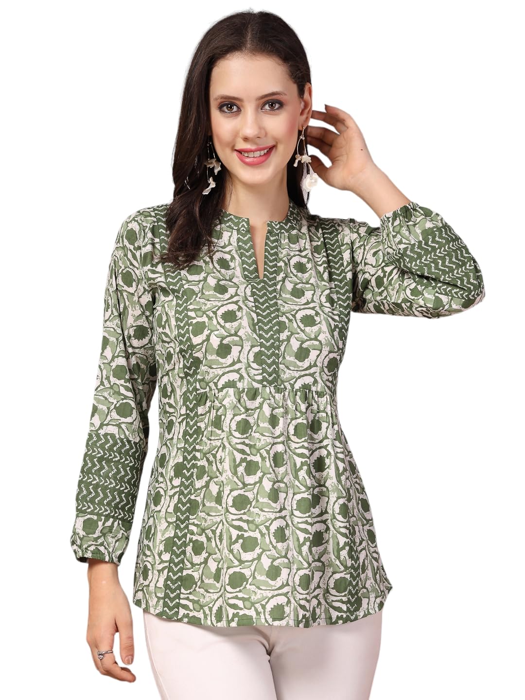 Stylum Womens Floral Printed Cotton Top