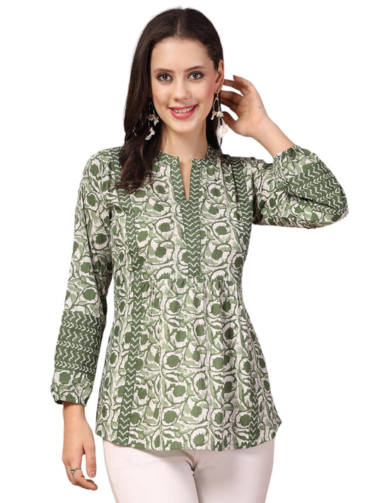 Stylum Womens Floral Printed Cotton Top
