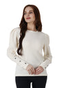 POPWINGS Casual Solid Puff Button Long Sleeves Tops for Women || Summer Round Neck and Stylish Western Top for Women