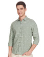 Ketch Slim Fit Aop Printed Olive/White Shirt