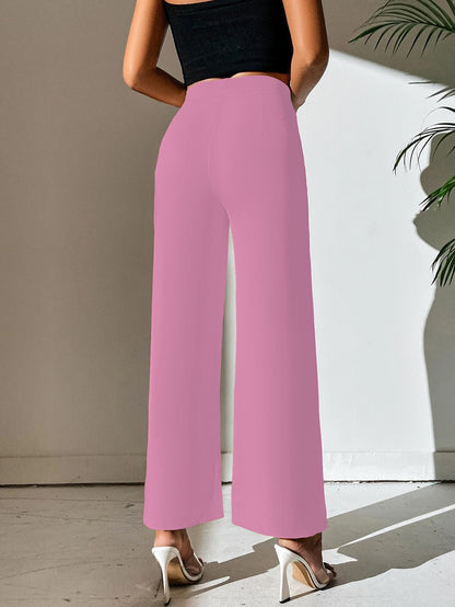 Shasmi Baby Pink Womens Dress Pants Stretchy Work Slacks Business Casual Office Bootcut Leg Elastic Waist Regular Fit Plazzo Tr