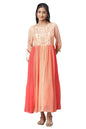 Aurelia Women Orange Solid Polyester Flared Dress