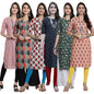 Pinkmint Festival Wear Printed Crepe KurtiS For WomenS Ll Ethnic Kurti Ll Comfortable Kurti (Pack Of 6)