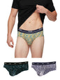 XYXX Mens Underwear Artisto IntelliSoft Antimicrobial Micro Modal Brief Pack of 3 (Yellow & Blue ; Blue & White ; Teal & Black;