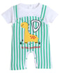 Bumzee Green & White Girls Half Sleeves Thigh Length Romper Age - 0-3 Months (Peb8066B-Grn.Wht)