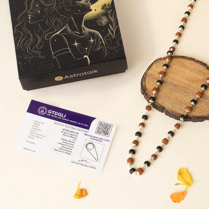 Astrotalk Divya Raksha Rudraksha & Karungali Mala 54 Beads(6mm) | Spiritual Protection, Wisdom & Positivity | Rudraksha Mala Original | Karungali Mala Original | Gift for Men & Women