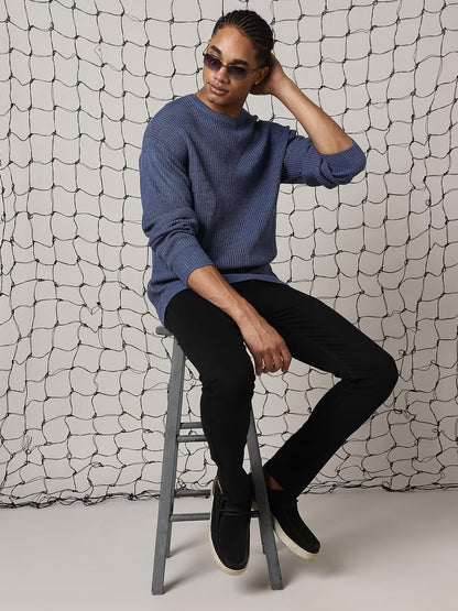 Hubberholme Men Knitted Acrylic Oversized Fit Round Neck Long Sleeve Sweaters