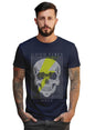 Peppyzone Mens Regular Fit T-Shirt (PZ-Skull458_Navy Blue5