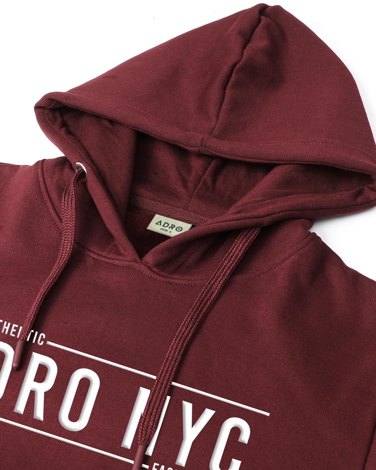 ADRO Men's Cotton Neck Hooded Sweatshirt (H24-ADRO-MR_Maroon
