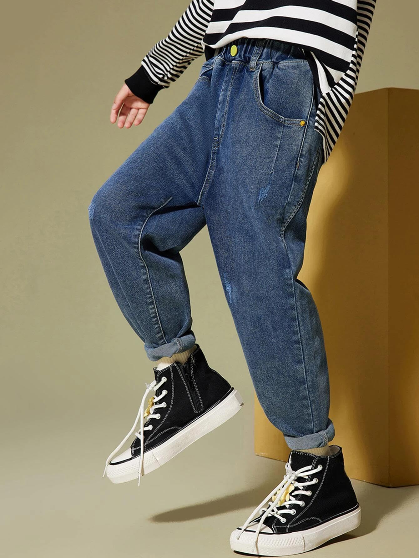 Kotty Boys Regular Fit Cotton Lycra Blend Distress Jeans